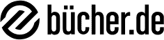 Das Bild zeigt das Logo von bücher.de, mit einem stilisierten kreisförmigen Symbol auf der linken Seite und dem Namen der Website bücher.de in fetten schwarzen Buchstaben auf der rechten Seite.
